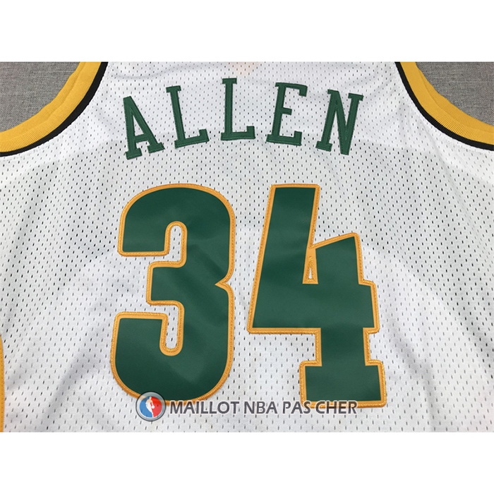 Maillot Seattle Supersonics Ray Allen NO 34 Mitchell & Ness 2006-07 Blanc